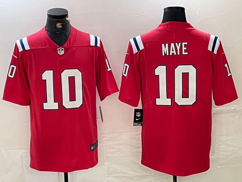 Men New England Patriots #10 Maye Red Three generations 2024 Nike Vapor F.U.S.E. Limited NFL Jersey->new england patriots->NFL Jersey